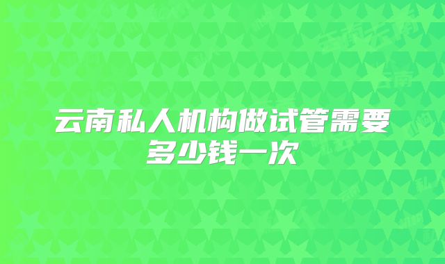 云南私人机构做试管需要多少钱一次
