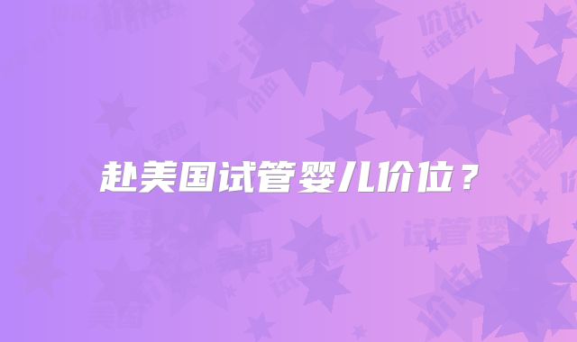 赴美国试管婴儿价位？