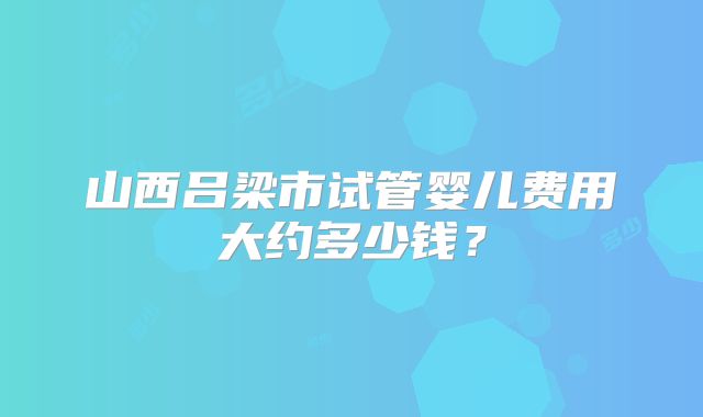 山西吕梁市试管婴儿费用大约多少钱?