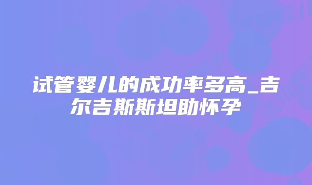 试管婴儿的成功率多高_吉尔吉斯斯坦助怀孕