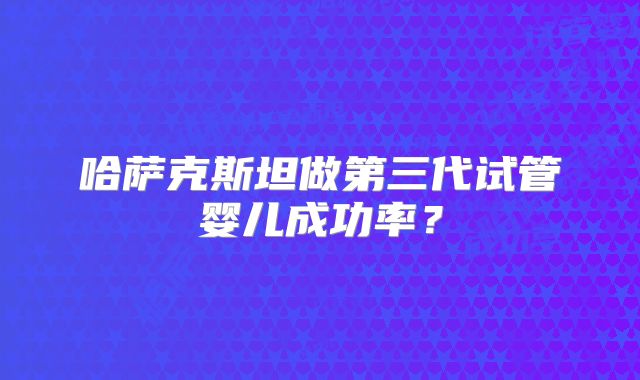 哈萨克斯坦做第三代试管婴儿成功率？
