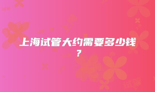 上海试管大约需要多少钱？