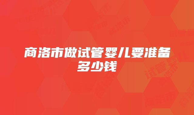 商洛市做试管婴儿要准备多少钱