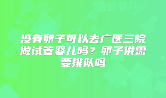 没有卵子可以去广医三院做试管婴儿吗？卵子供需要排队吗