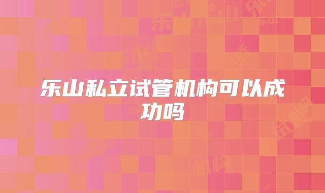 乐山私立试管机构可以成功吗