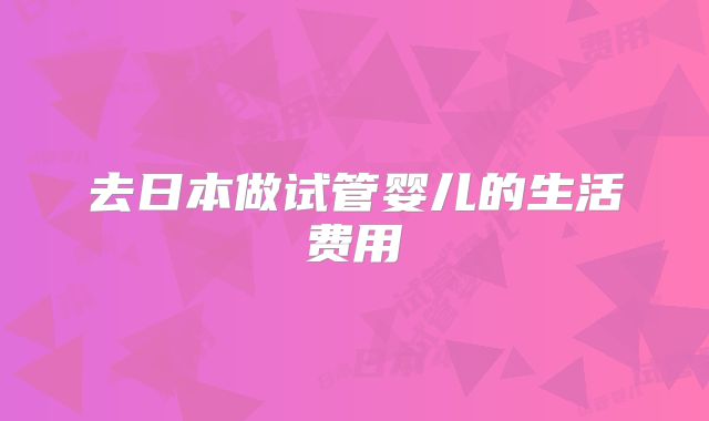 去日本做试管婴儿的生活费用