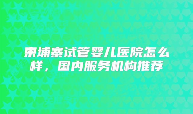 柬埔寨试管婴儿医院怎么样，国内服务机构推荐