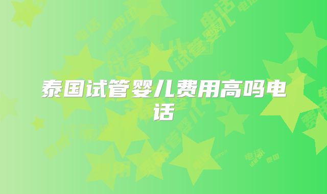 泰国试管婴儿费用高吗电话