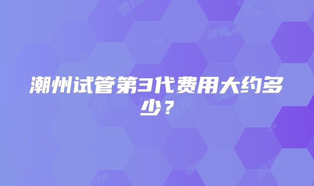 潮州试管第3代费用大约多少?
