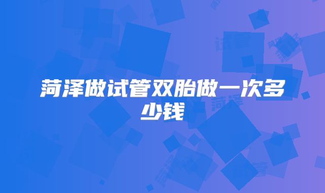菏泽做试管双胎做一次多少钱