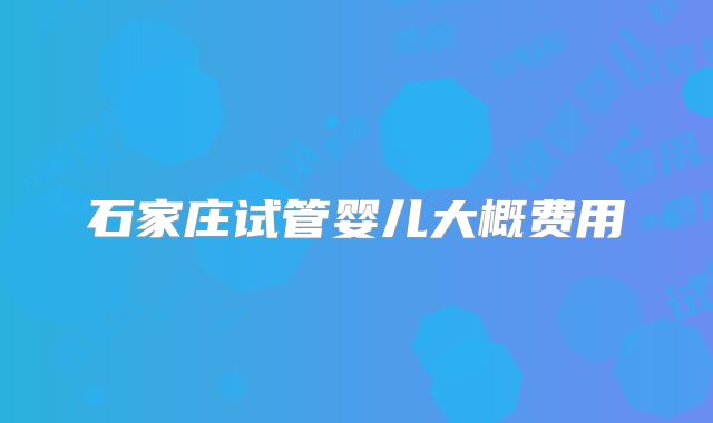 石家庄试管婴儿大概费用