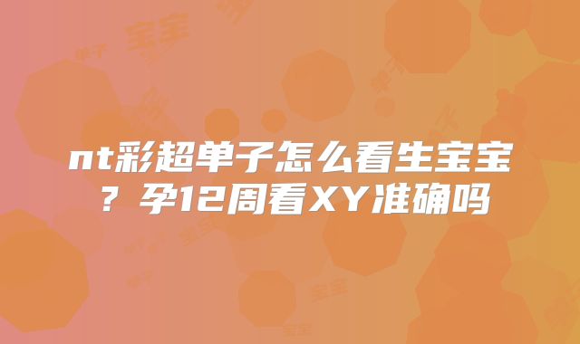 nt彩超单子怎么看生宝宝？孕12周看XY准确吗