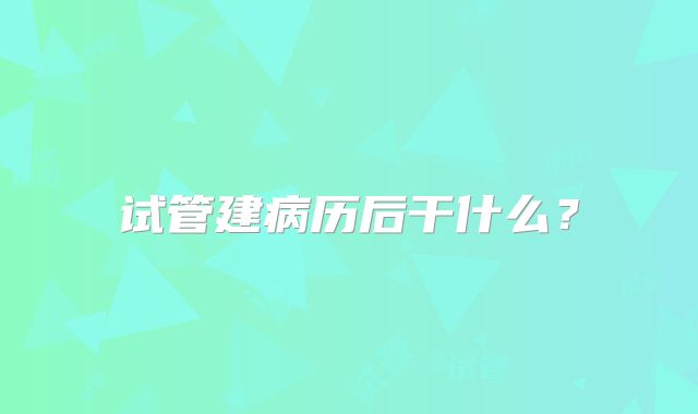 试管建病历后干什么?