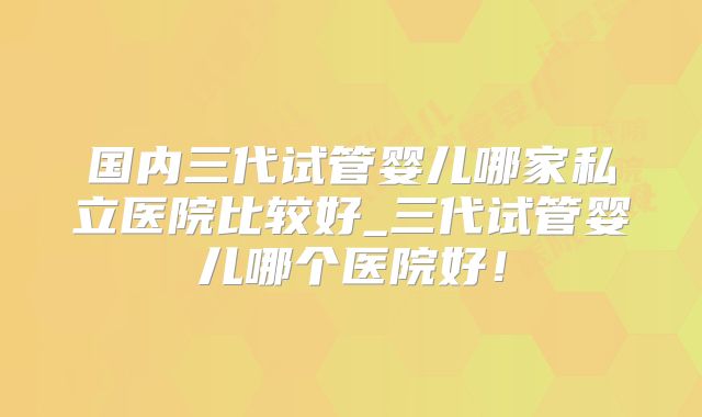国内三代试管婴儿哪家私立医院比较好_三代试管婴儿哪个医院好!
