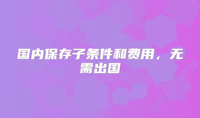 国内保存子条件和费用,无需出国