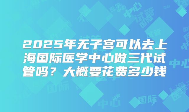 2025年无子宫可以去上海国际医学中心做三代试管吗?大概要花费多少钱