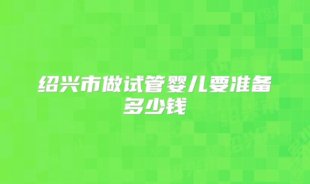 绍兴市做试管婴儿要准备多少钱