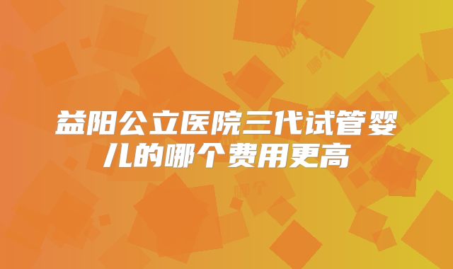 益阳公立医院三代试管婴儿的哪个费用更高