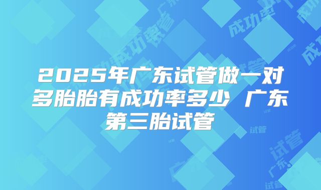 2025年广东试管做一对多胎胎有成功率多少 广东第三胎试管
