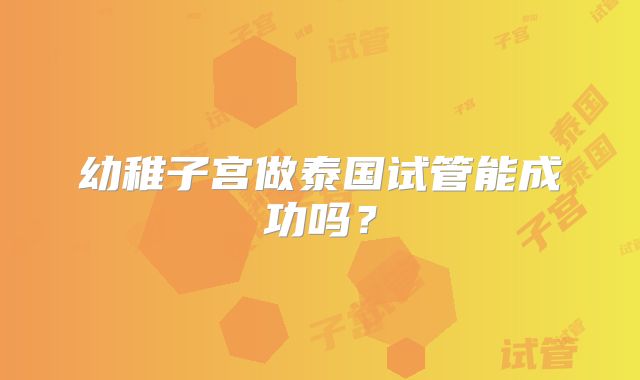 幼稚子宫做泰国试管能成功吗？