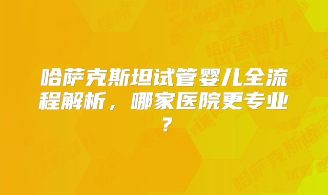 哈萨克斯坦试管婴儿全流程解析，哪家医院更专业？