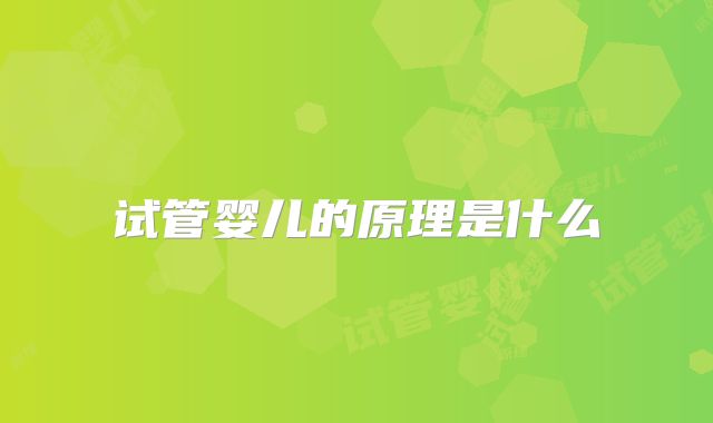 试管婴儿的原理是什么