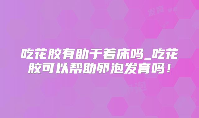吃花胶有助于着床吗_吃花胶可以帮助卵泡发育吗！