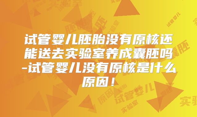 试管婴儿胚胎没有原核还能送去实验室养成囊胚吗-试管婴儿没有原核是什么原因！