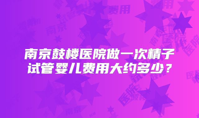 南京鼓楼医院做一次精子试管婴儿费用大约多少？