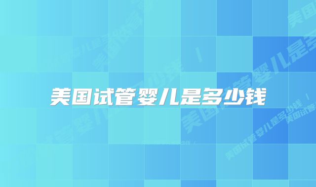 美国试管婴儿是多少钱