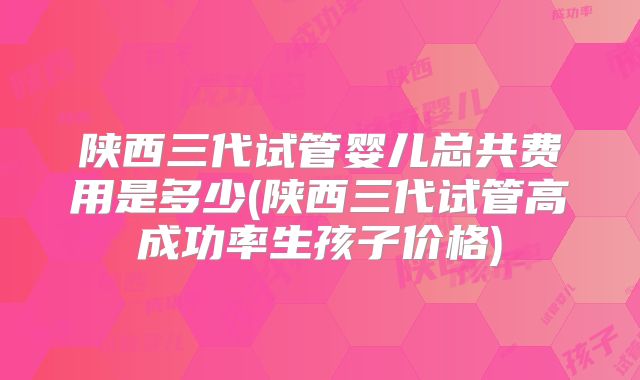 陕西三代试管婴儿总共费用是多少(陕西三代试管高成功率生孩子价格)