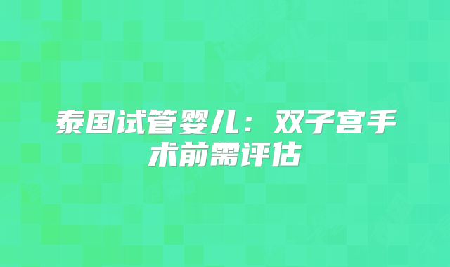 泰国试管婴儿：双子宫手术前需评估