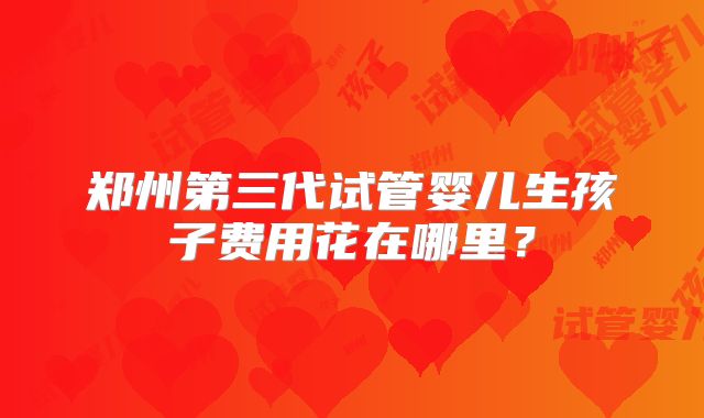 郑州第三代试管婴儿生孩子费用花在哪里？
