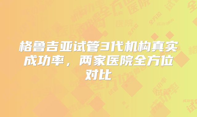 格鲁吉亚试管3代机构真实成功率，两家医院全方位对比