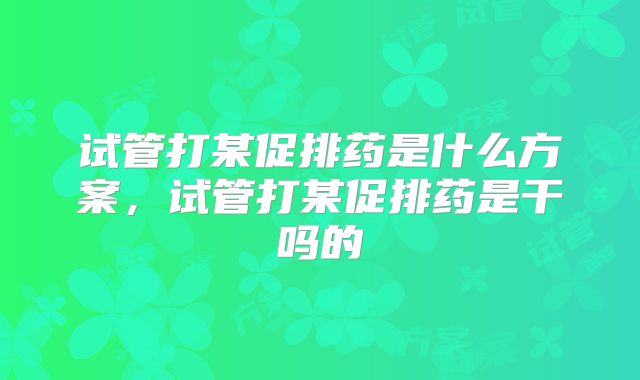 试管打某促排药是什么方案，试管打某促排药是干吗的