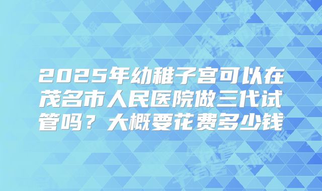2025年幼稚子宫可以在茂名市人民医院做三代试管吗？大概要花费多少钱