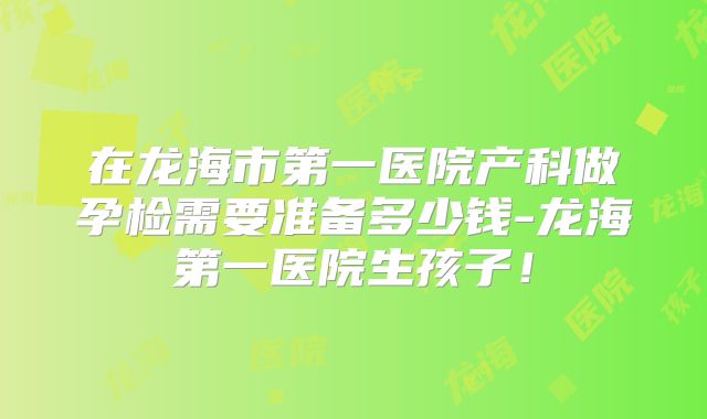 在龙海市第一医院产科做孕检需要准备多少钱-龙海第一医院生孩子!