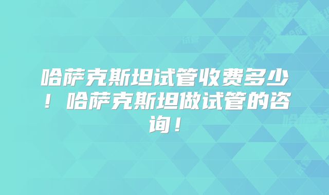 哈萨克斯坦试管收费多少!哈萨克斯坦做试管的咨询!