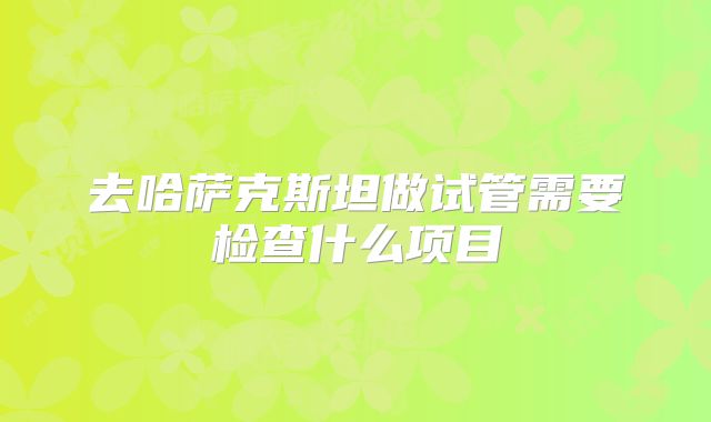 去哈萨克斯坦做试管需要检查什么项目
