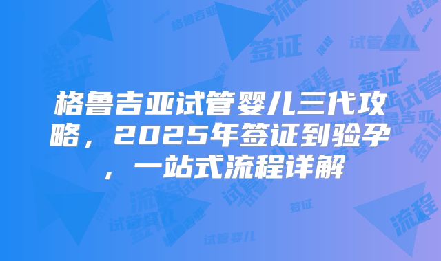 格鲁吉亚试管婴儿三代攻略，2025年签证到验孕，一站式流程详解