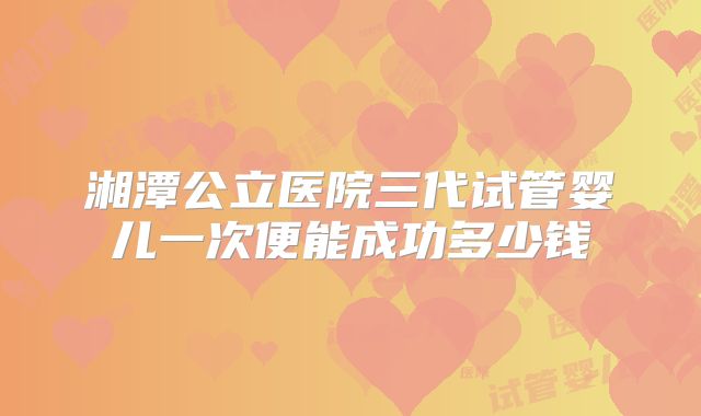 湘潭公立医院三代试管婴儿一次便能成功多少钱
