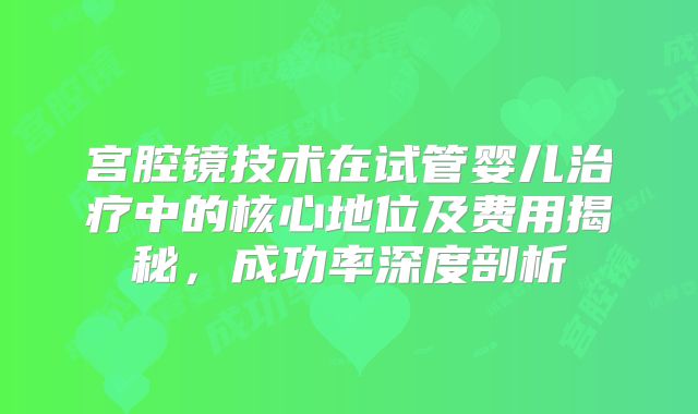 宫腔镜技术在试管婴儿治疗中的核心地位及费用揭秘，成功率深度剖析