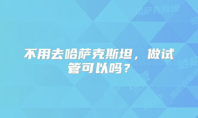 不用去哈萨克斯坦，做试管可以吗？