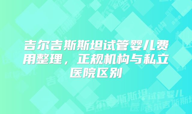 吉尔吉斯斯坦试管婴儿费用整理,正规机构与私立医院区别