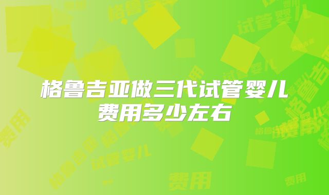 格鲁吉亚做三代试管婴儿费用多少左右