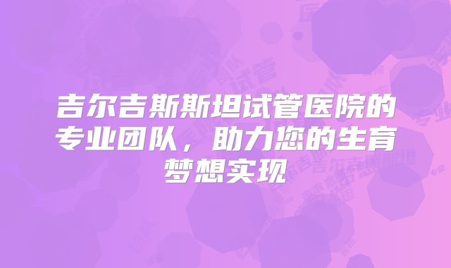 吉尔吉斯斯坦试管医院的专业团队,助力您的生育梦想实现