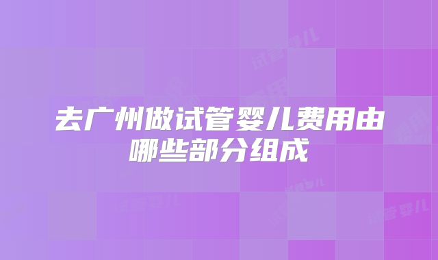 去广州做试管婴儿费用由哪些部分组成