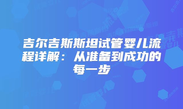 吉尔吉斯斯坦试管婴儿流程详解：从准备到成功的每一步