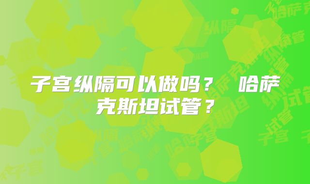 子宫纵隔可以做吗？ 哈萨克斯坦试管？