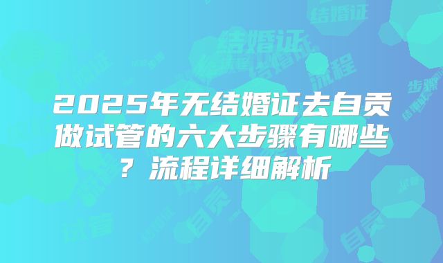 2025年无结婚证去自贡做试管的六大步骤有哪些？流程详细解析
